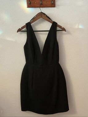 ASOS Black Deep V Mini Dress